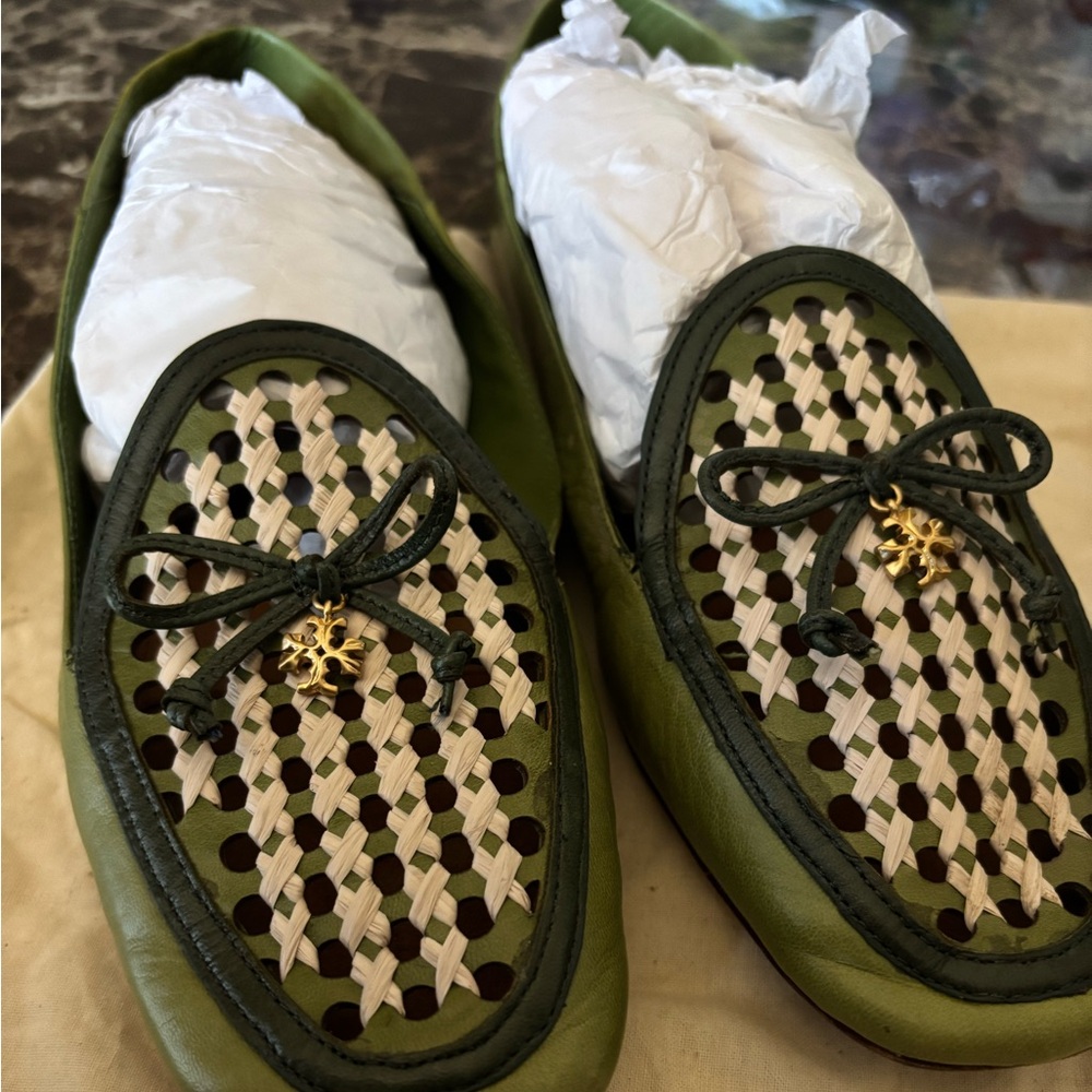 Green Woven women’s Loafers